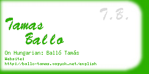 tamas ballo business card