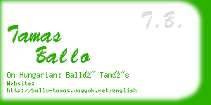 tamas ballo business card